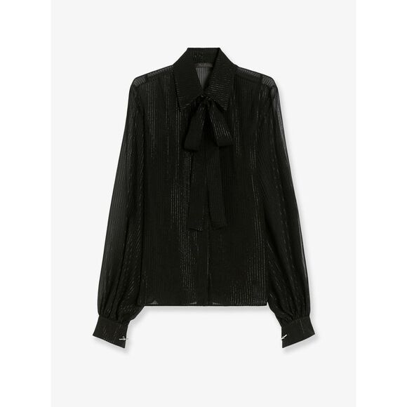 Max Mara Women Scafati Silk Shirt With Lurex Profiles